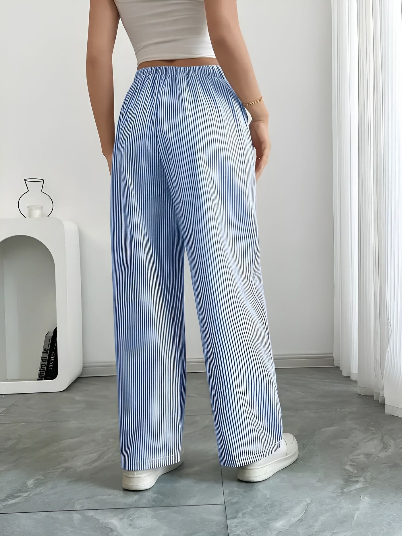 Disa™ | Pantalon Rayé Élégant