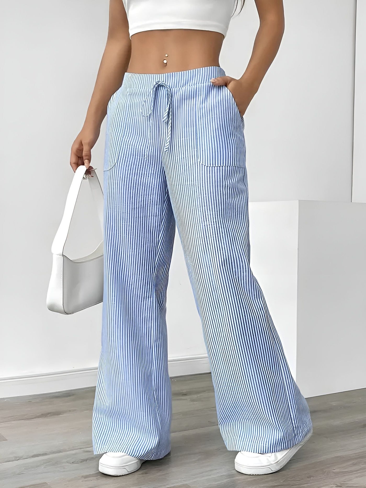 Disa™ | Pantalon Rayé Élégant