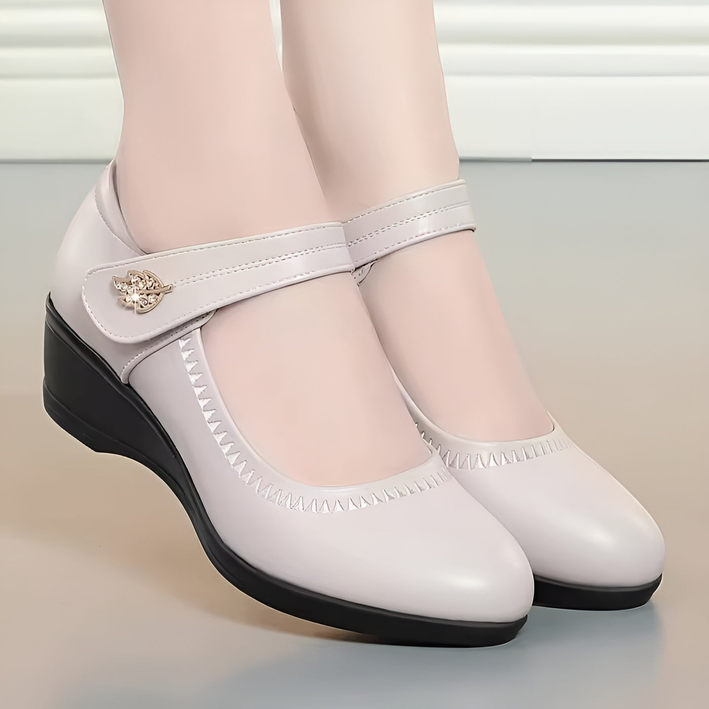 Élina-Rose™ | Chaussures Souples en Cuir PU