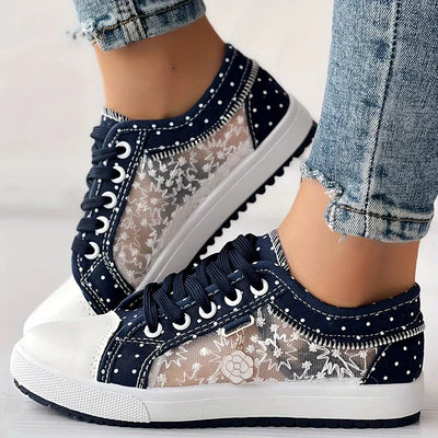 Isaline™ | Baskets en Maille avec Imprimé Floral