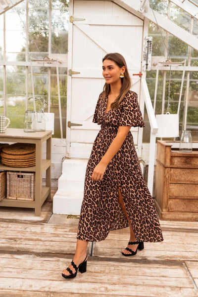 Marion™ | Robe Longue à Imprimé Léopard