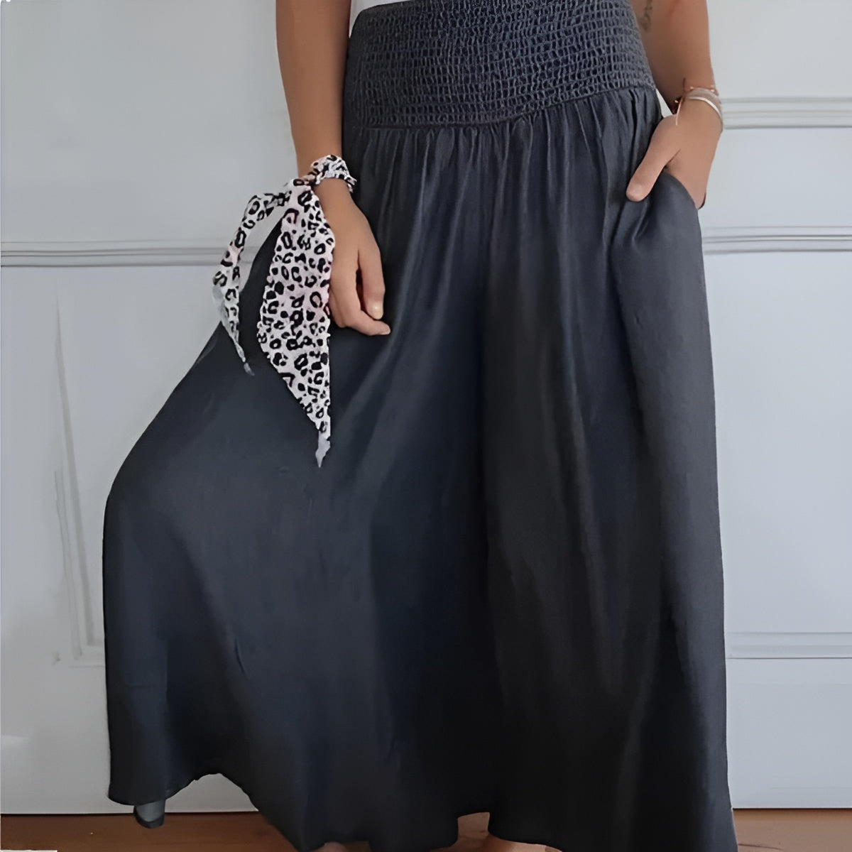 Caroline™ | Pantalon Large avec Ceinture Froncée