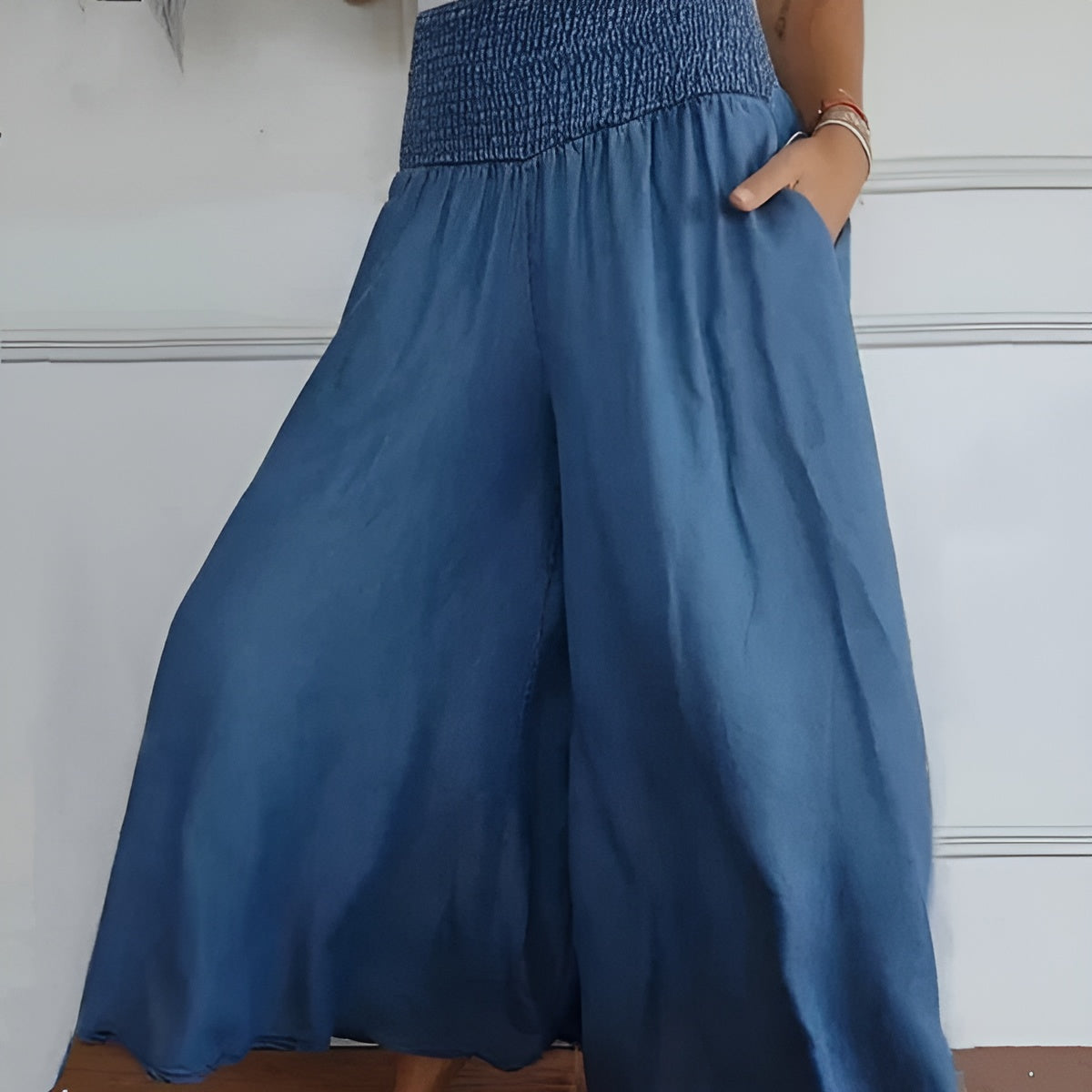 Caroline™ | Pantalon Large avec Ceinture Froncée