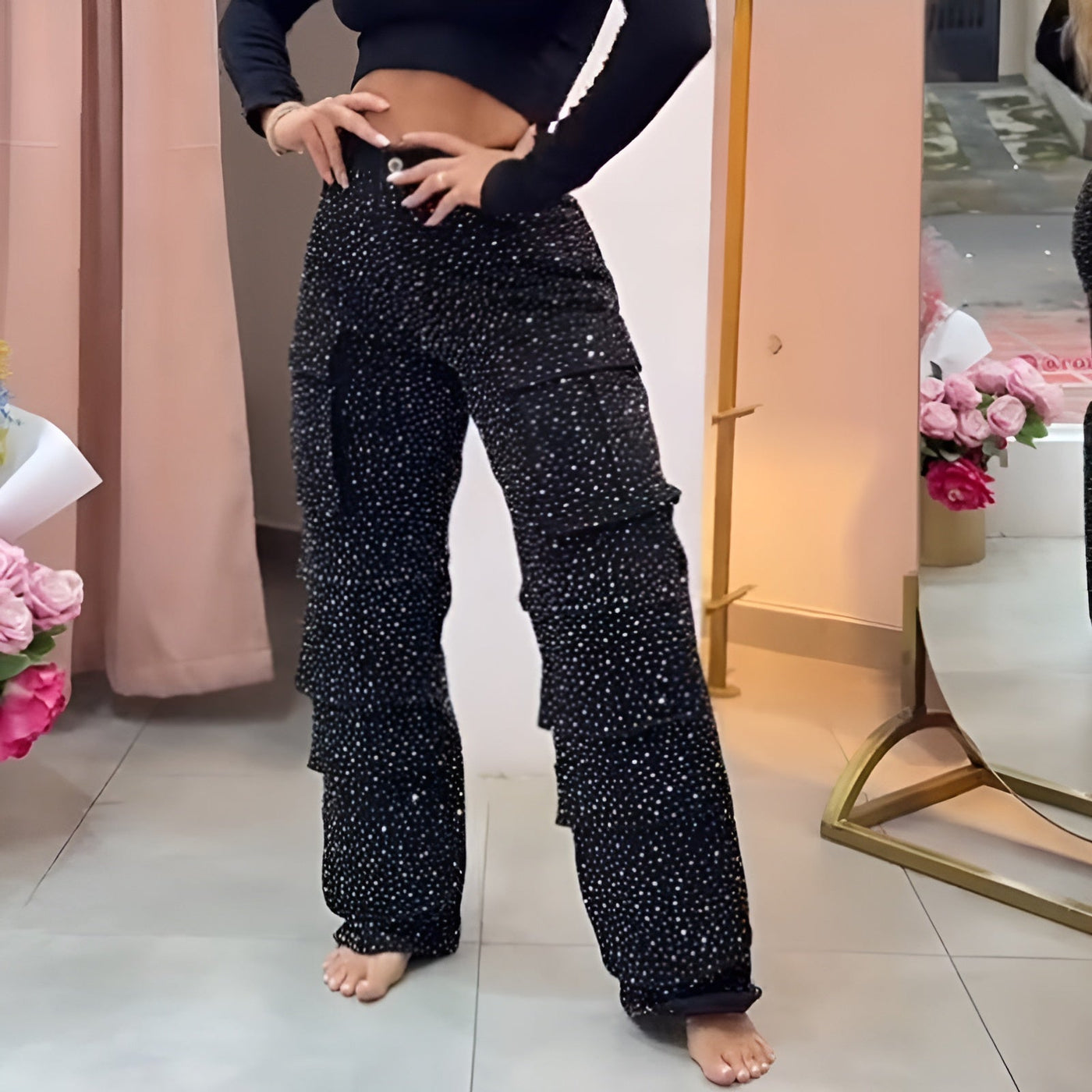 Morgane™ | Pantalon avec Strass