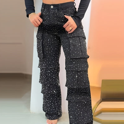 Morgane™ | Pantalon avec Strass