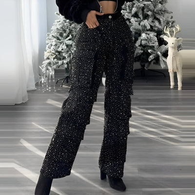 Morgane™ | Pantalon avec Strass
